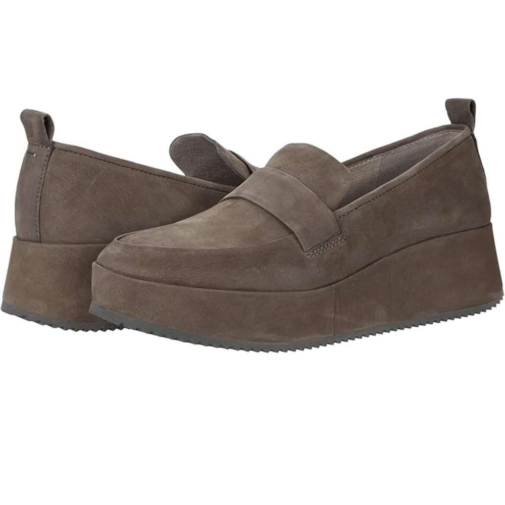 Eileen Fisher Max Nubuck Wedge Loafers Size 10